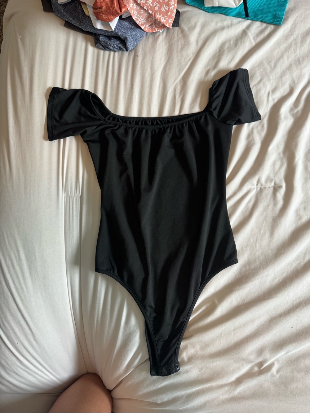 Black Off-Shoulder Bodysuit